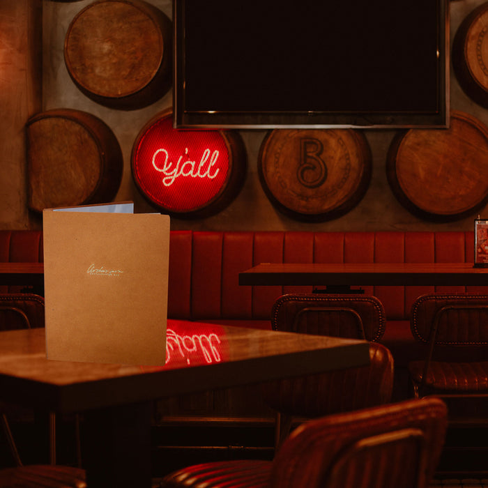 Why a branded leather and wood restaurant menu cover is the perfect choice for a Steakhouse