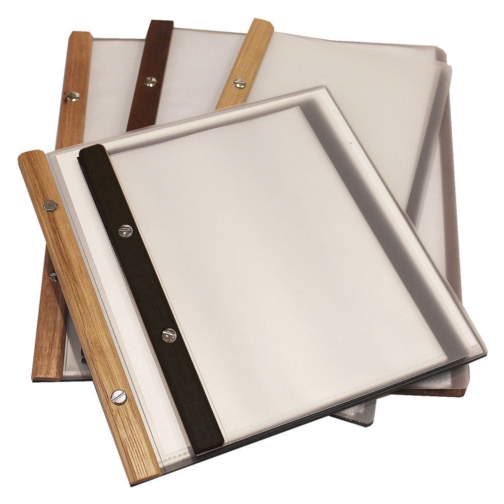 Eco friendly menu covers with a choice of timber trim, durable and great value for money