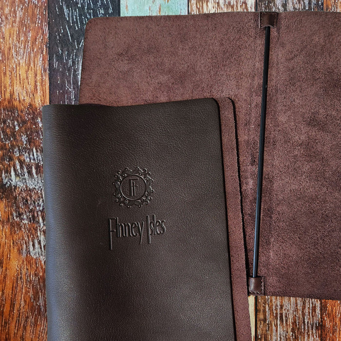 A5 Soft Leather Menu Book Carbon Rod