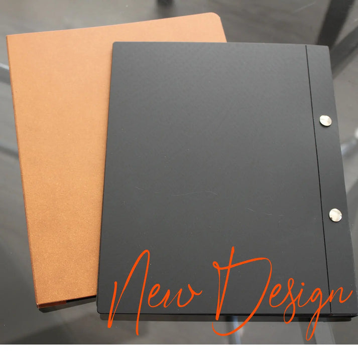 A4 or A5 Leather front and Black poly back with 5 or 10 pockets FCM Sales