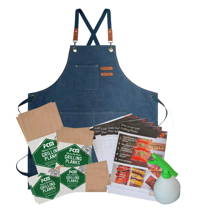 BBQ Cedar Plank Gift Pack with Deluxe Apron