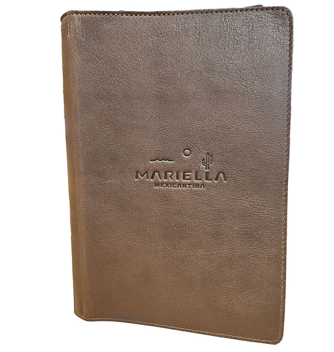 A5 Soft Leather Menu Book Carbon Rod