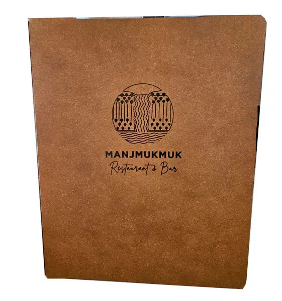 A5 Menu Binder Charcoal Black or Tan with or without pockets FCM Sales