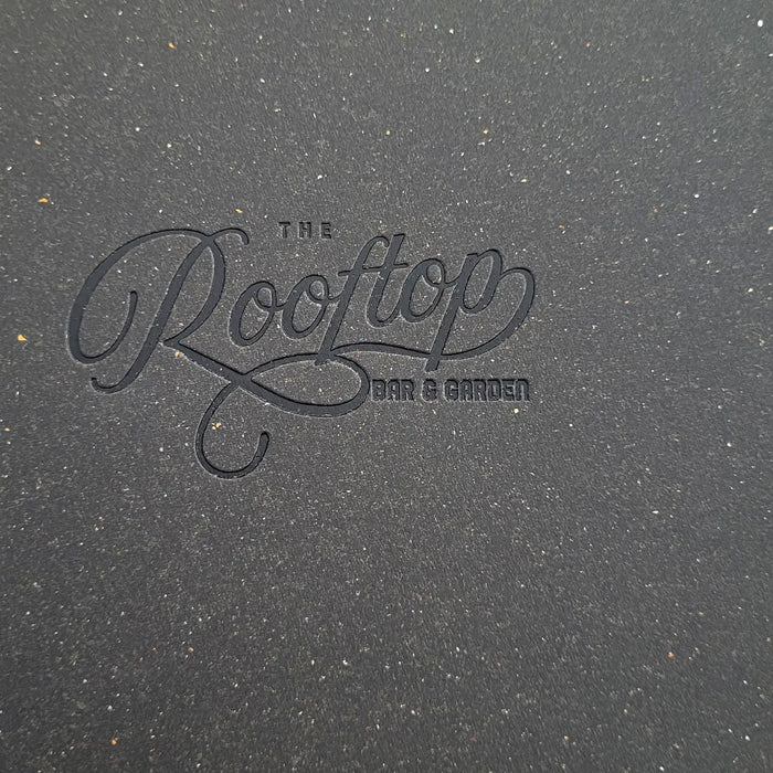 A5 Menu Binder Charcoal Black or Tan with or without pockets FCM Sales