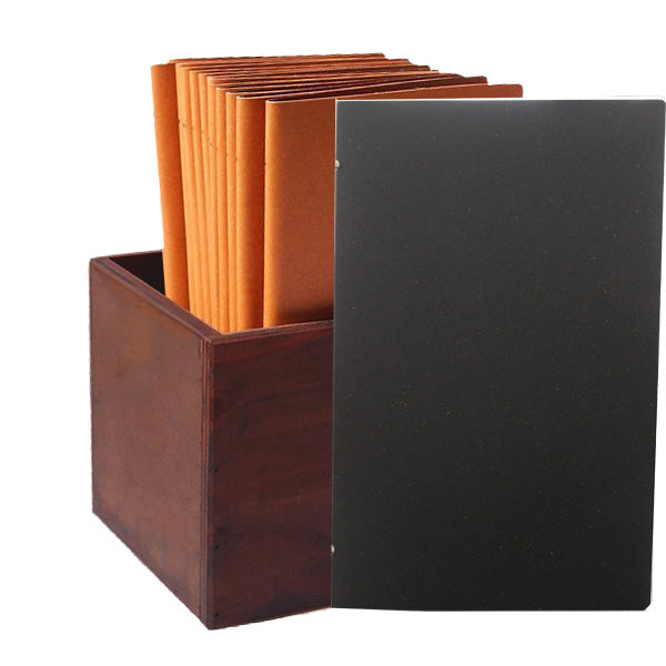 Set of 25 Leather Menus Slimline with or without pockets