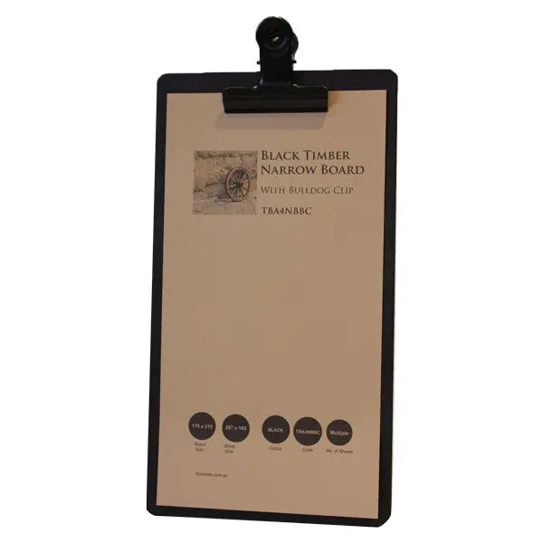Slimline Narrow Black Timber with black or rose gold bulldog clip