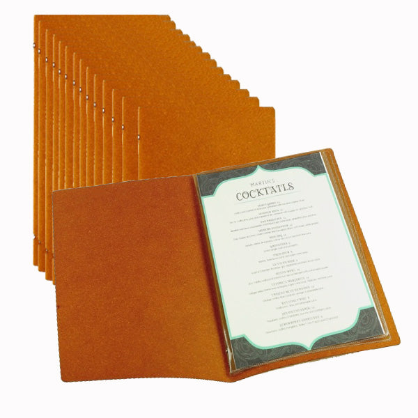 Set of 25 Leather Menus Slimline with or without pockets