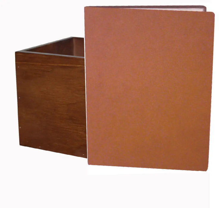 Boxed set of 20 A4 Leather and Wood Menu folders Tan