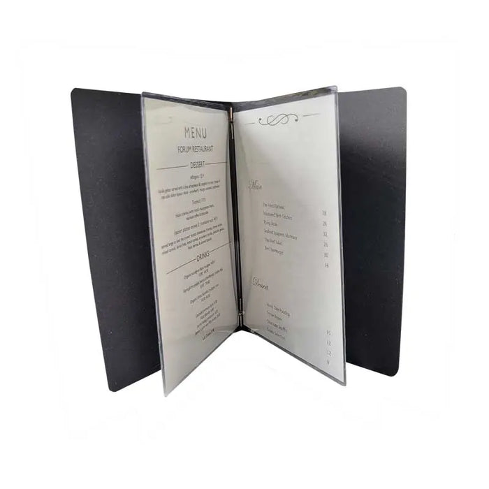 A5 Leather Menu Black or Tan with or without pockets FCM Sales