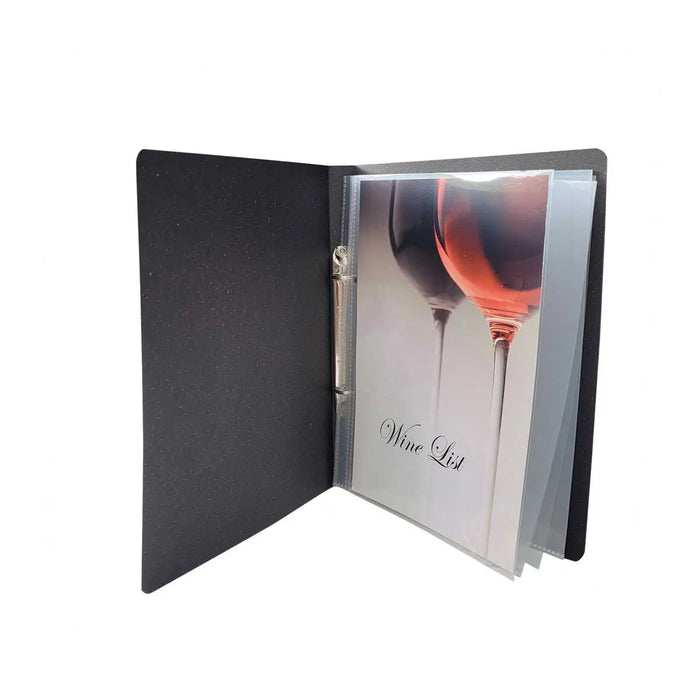 A5 Menu Binder Charcoal Black or Tan with or without pockets FCM Sales