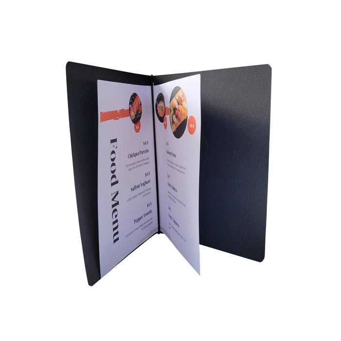 A5 Leather Menu Black or Tan with or without pockets FCM Sales