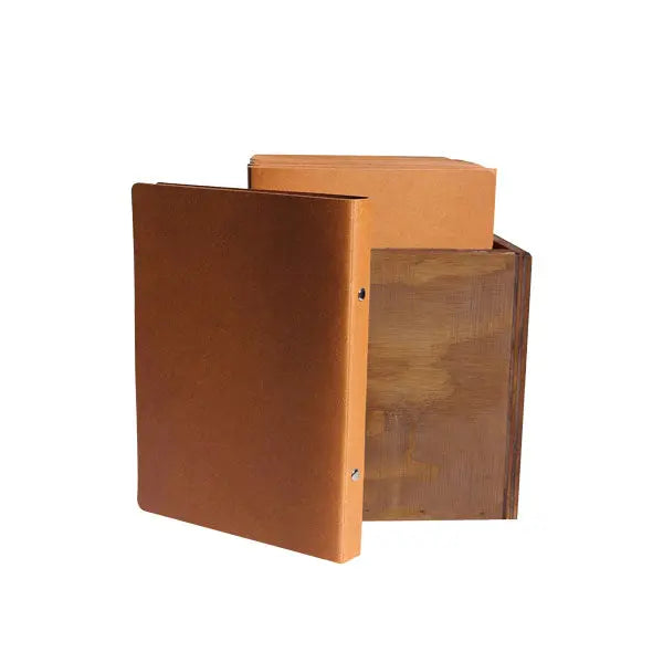 A5 Menu Binder Charcoal Black or Tan with or without pockets FCM Sales