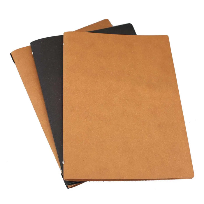 A4 Leather Menu Black or Tan with or without pockets FCM Sales