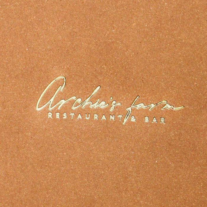 Carbon Rod A4 Leather Menu Cover in Natural Tan