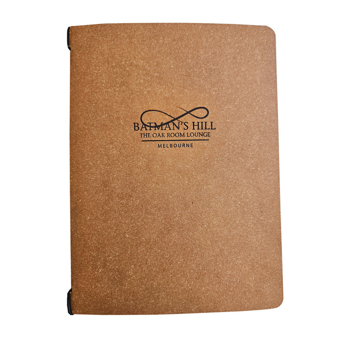 A4 Leather Menu Binder Brown or Black with or without pockets