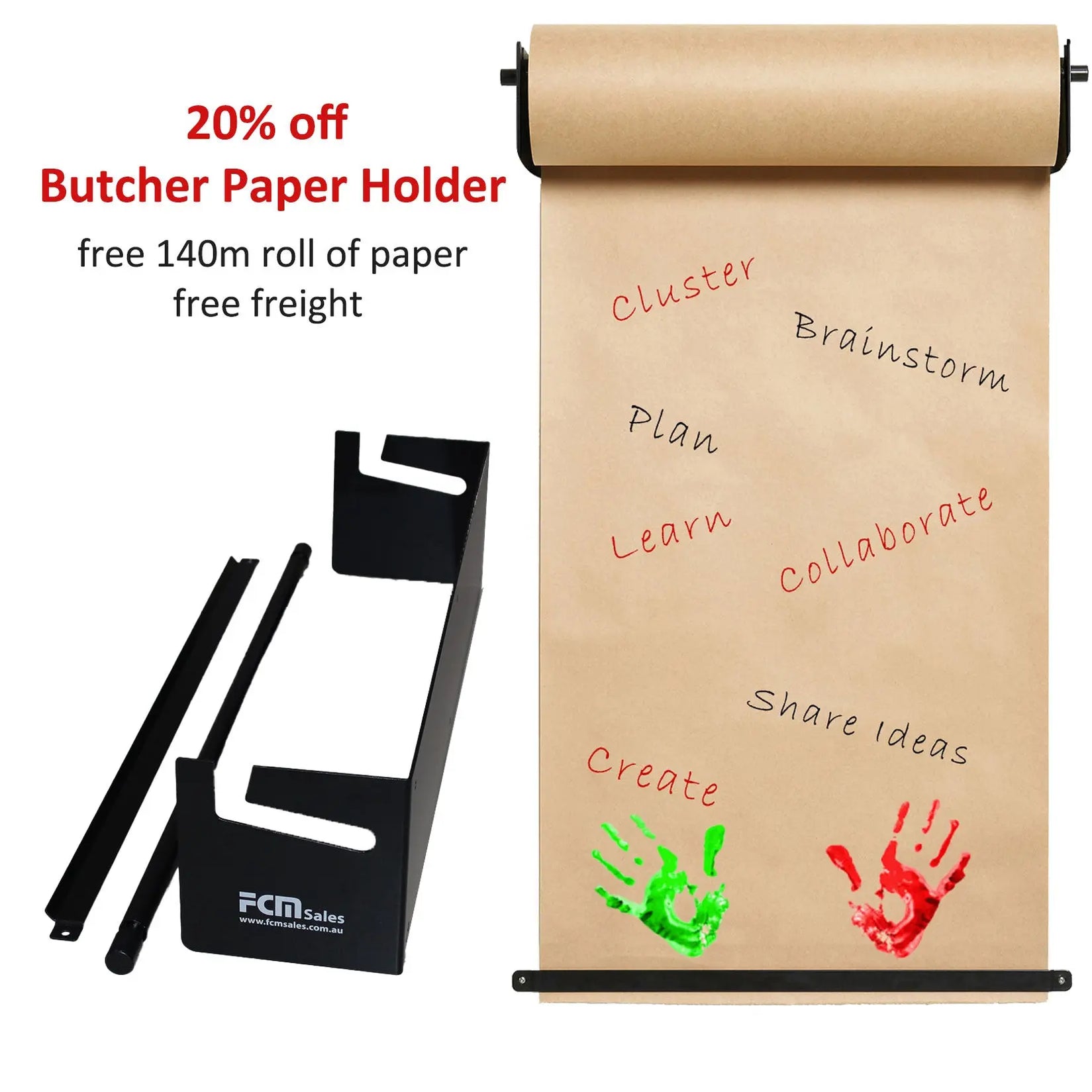 Butchers Paper Paper Rolls Wall Mounted Kraft Paper Holder — FCM Sales