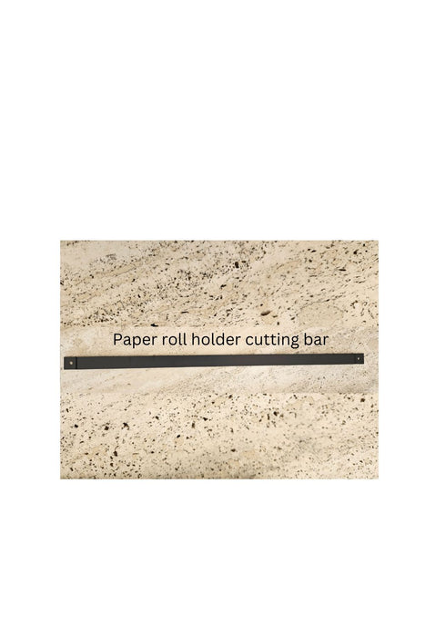Paper roll holder cutting bar