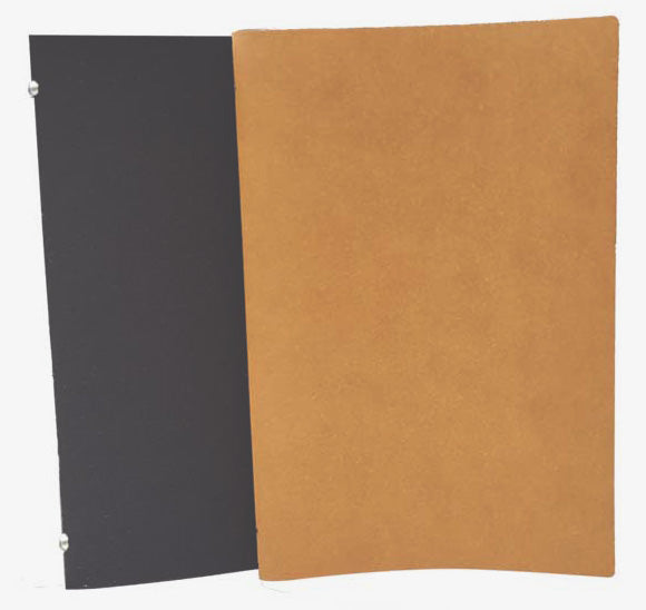 A5 Leather Menu Black or Light Tan with or without pockets
