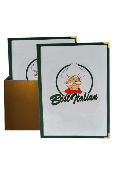 A4 Bistro Cover 1 Pocket Black Burgundy Green or Mocha