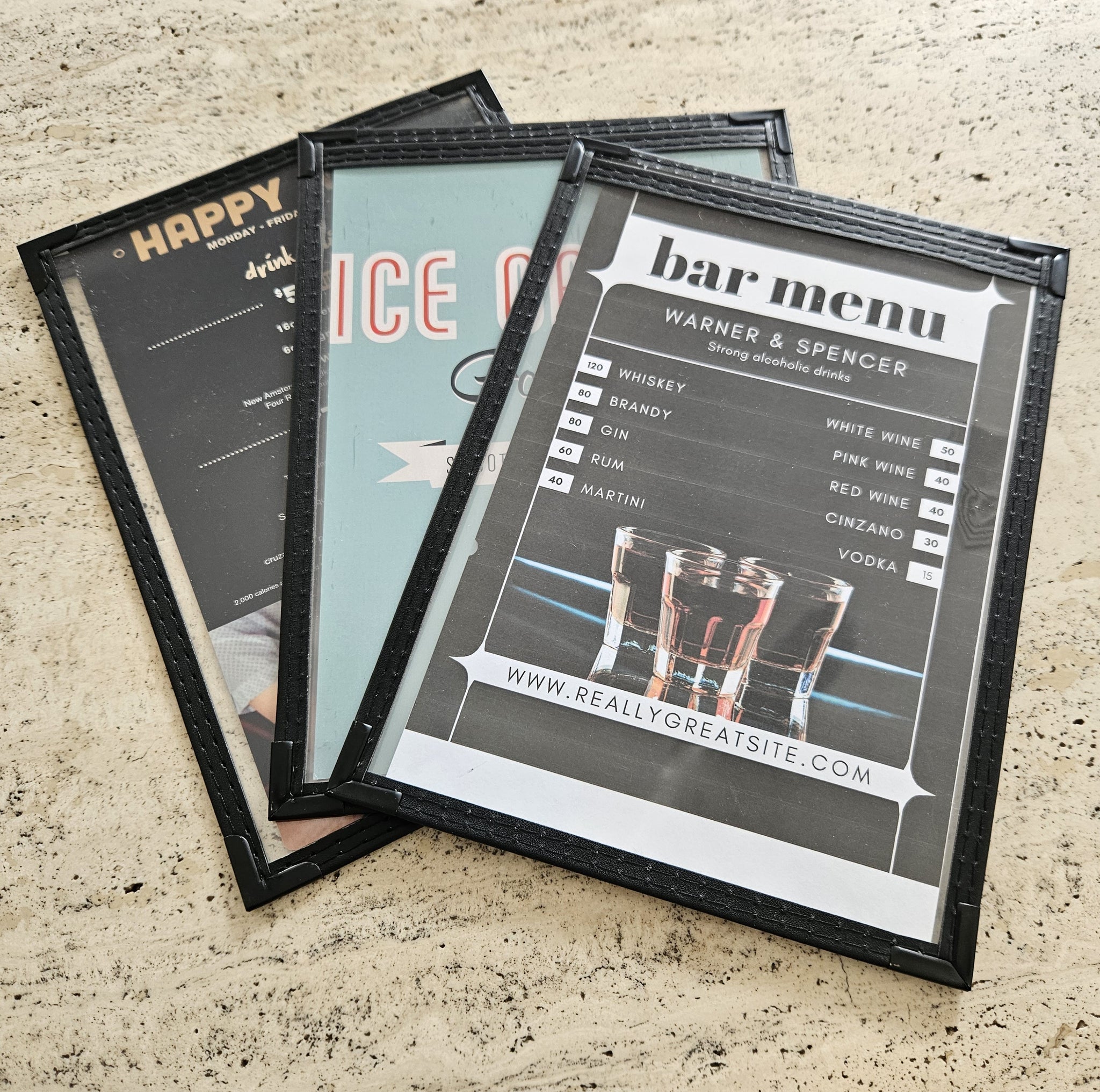 Small Menu Covers Restaurant Menu Covers Australia | Easy Logo Printing | FCM Sales