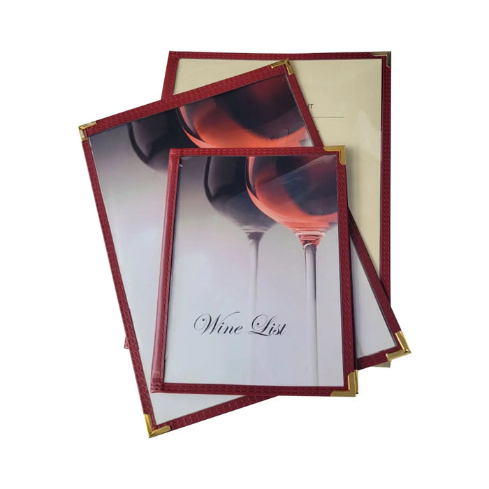 Bundle of 10 A5 Burgundy Bistro Menu Cover 2 Pockets