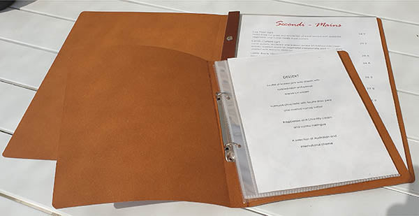 Set of 25 A5 Leather Menu Binders with or without pockets