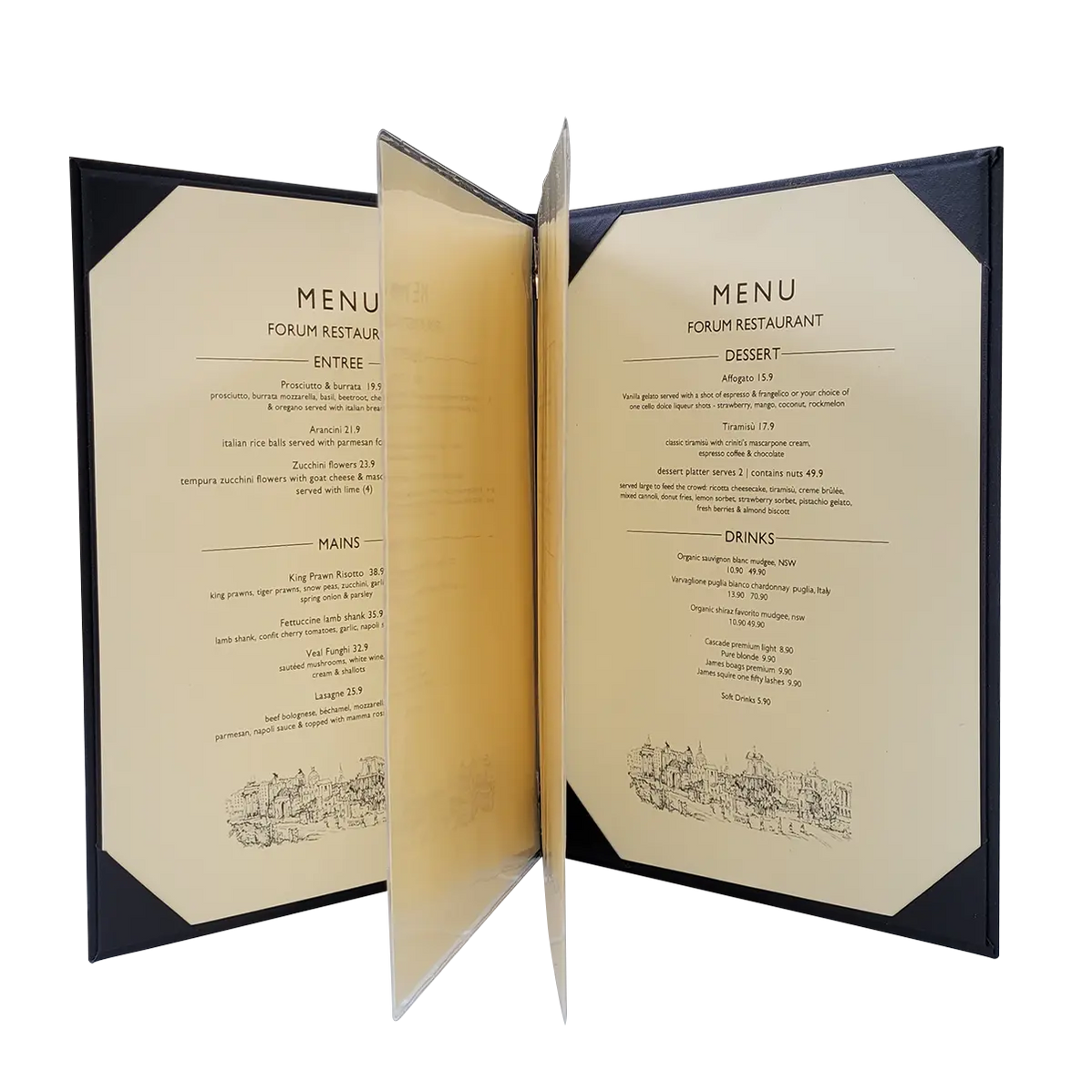 Restaurant Menu Covers Australia | Easy Logo Printing | FCM Sales