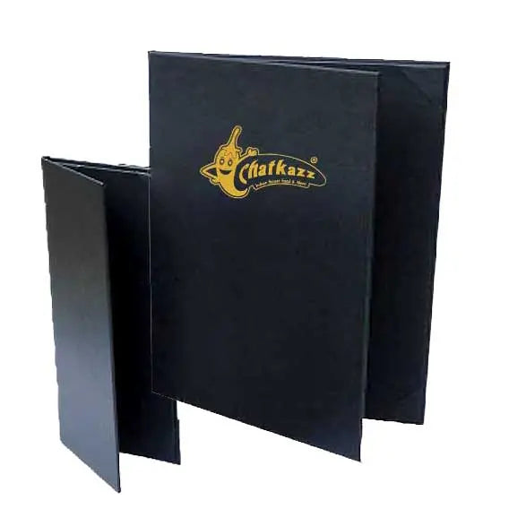 A4 Black Brasserie Menu with extra sleeve