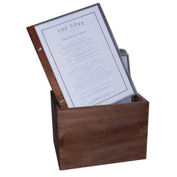 EKO Folder Walnut Timber Back A4 or A5 with 10 Pockets FCM Sales