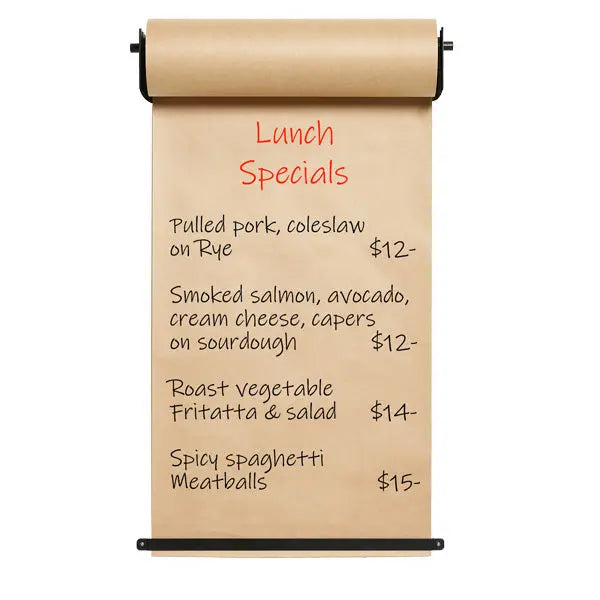Butchers Paper Wall Mounted Roll Holder incl 1 or 2 rolls 140m brown paper