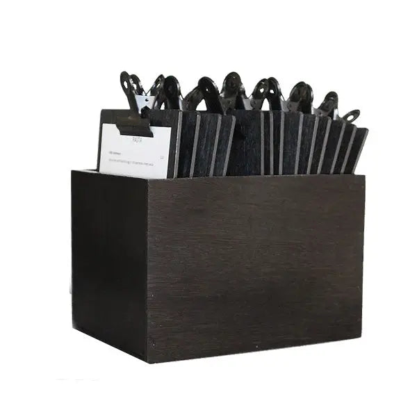A5 Black Timber board with black or rose gold bulldog clip FCM Sales