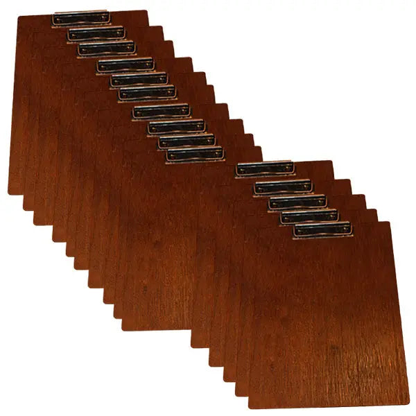 Walnut A5 board with distressed bronze Clip FCM Sales