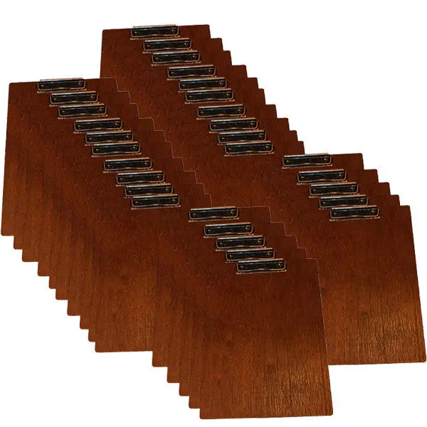 Walnut A5 board with distressed bronze Clip FCM Sales