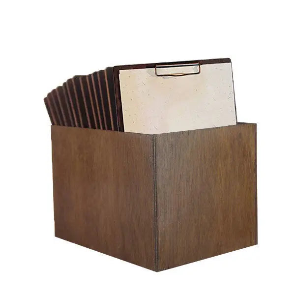Walnut A5 board with distressed bronze Clip FCM Sales