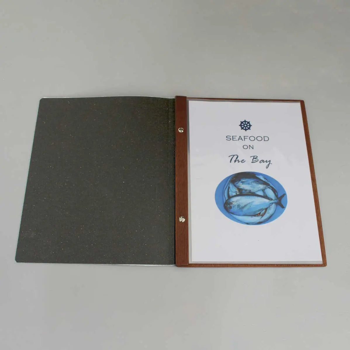 20 A4 Leather and Wood Menu folders Black or Tan | Boxed Set of 20 ...