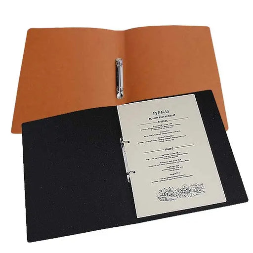 A4 Leather Menu Binder Brown or Black with or without pockets FCM Sales
