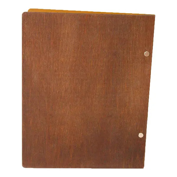 Boxed set of 20 A4 Leather and Wood Menu folders Tan FCM Sales