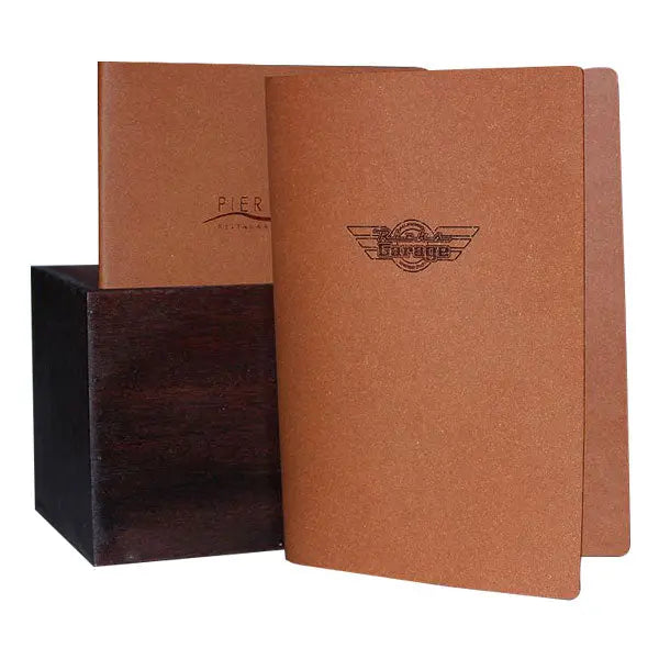 Set of 25 A4 Leather Menus Black or Tan with or without pockets