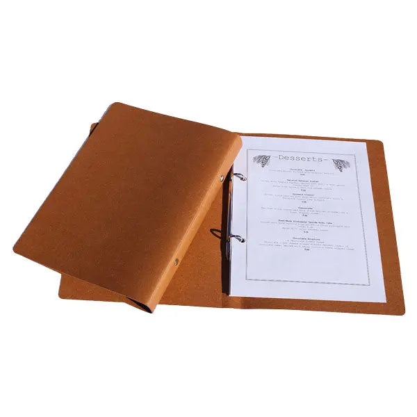 Set of 25 A5 Leather Menu Binders with or without pockets