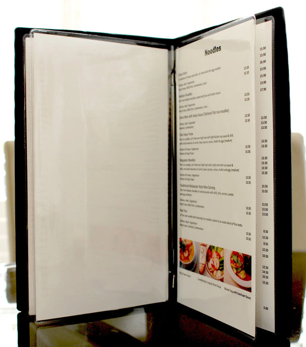 Set of 25 Leather Menus Slimline with or without pockets