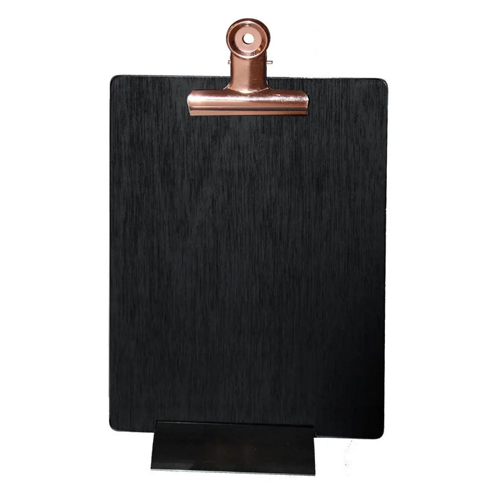 A5 Black Timber board black or rose gold bulldog clip black block